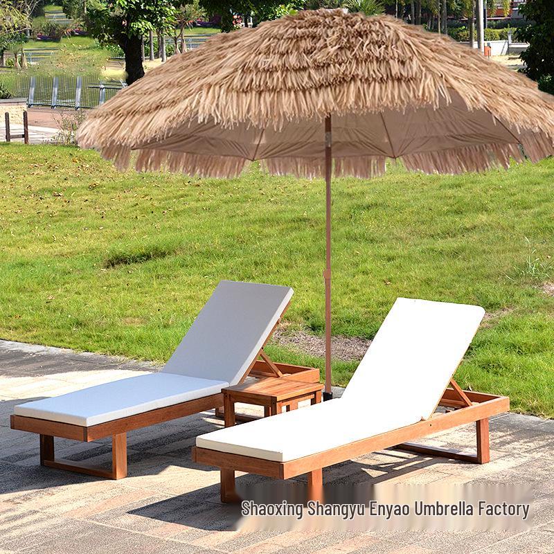 Outdoor Thatched Beach Umbrella - Sunshade & Sun Protection for Garden, Courtyard, Farmhouse & Scenic Spots