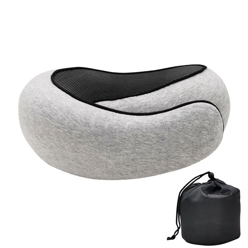 Nackenkissen für unterwegs, Memory Foam, U-förmiges Kissen, Schnecken-Stil, Nackenstütze für unterwegs, tragbar, verstellbar, weich, Schlafkissen für die Mittagspause