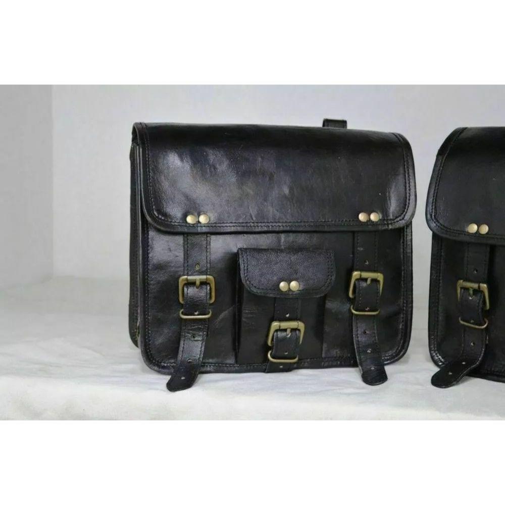 Motorcycle Saddlebags 2 Side Pouch Leather Bags Pouch Panniers Saddle 2 Bags New