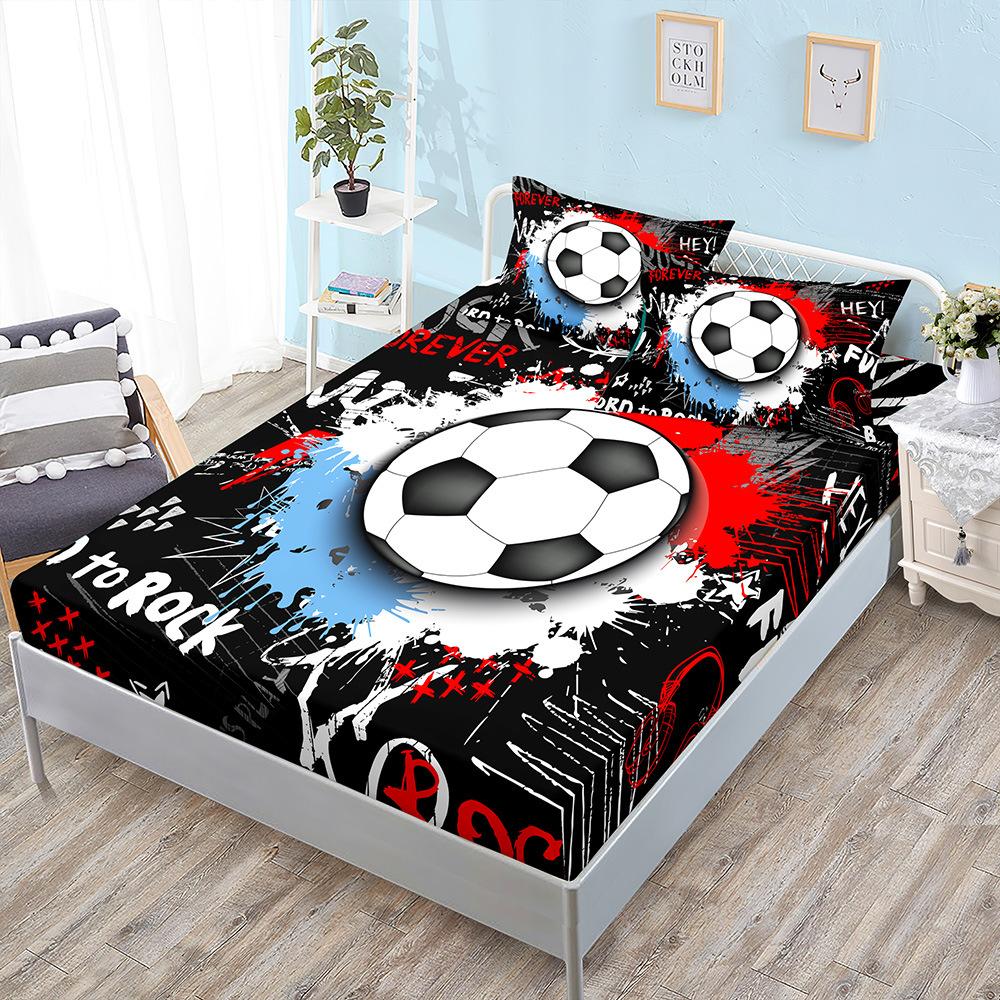 Three-Piece Mattress, Mattress Cover, Football Sports Mattress Protective Cover.