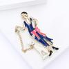Multipurpose Fun Sophisticated Walking Girl Brooch Elegant Designs Portable Fashion Accessory for Performers Daily Outfits