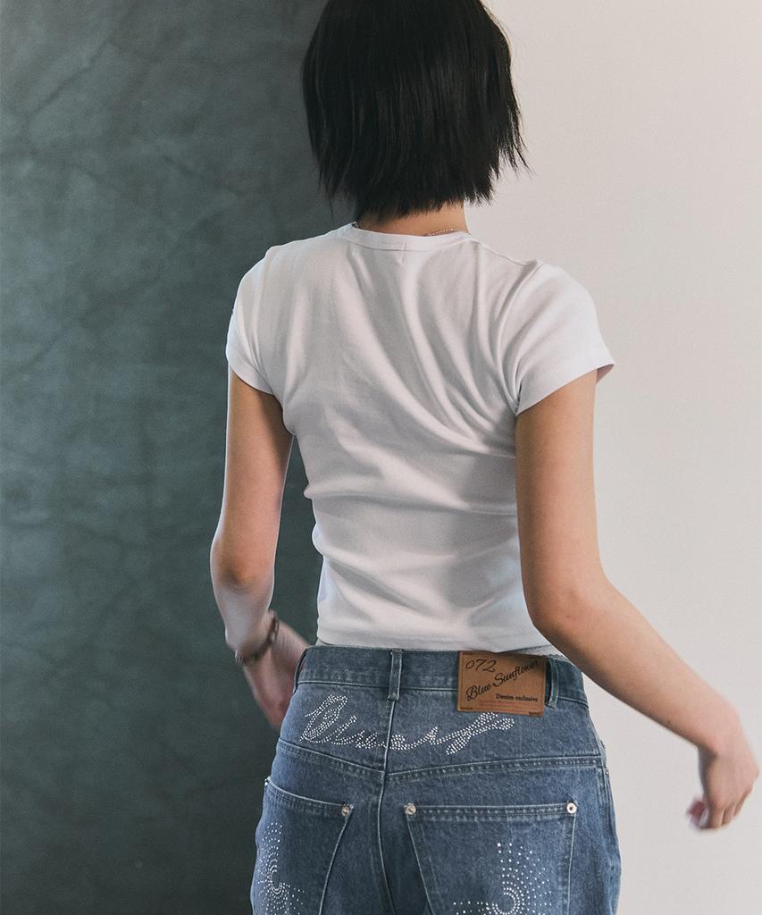 Beullusseonpeullawo I Love Cat Crop Top [White]