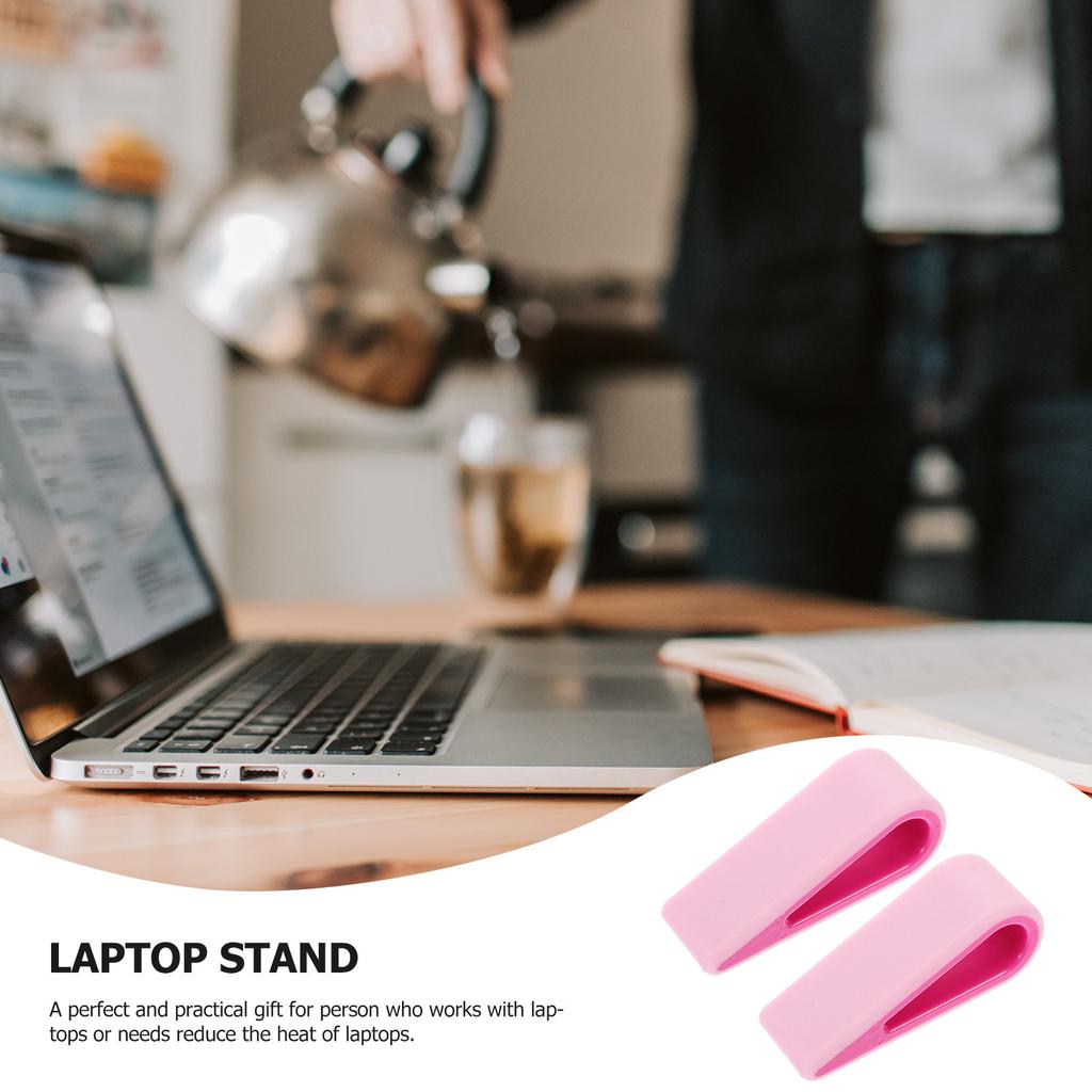 2Pcs Notebook Laptop Stand Silicone Portable Holder Support Heightening Cooling Radiator Non-Slip Stable Bracket for Work