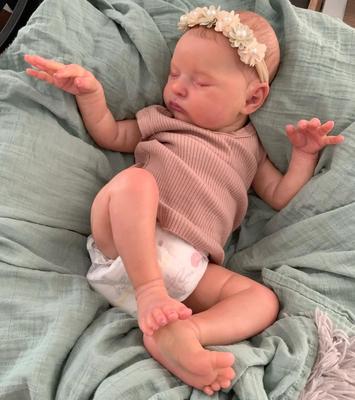 20 Inch 3D Skin with Visible Veins Like Real Soft Silicone Asleep Reborn Baby Doll Toy For Girl Cloth Body Kid Birthday Gift