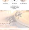 S925 Sterling Silver Snowflake Flower Stud Earrings with Inlaid Diamonds, Sweet and Romantic Christmas Accessory for Women