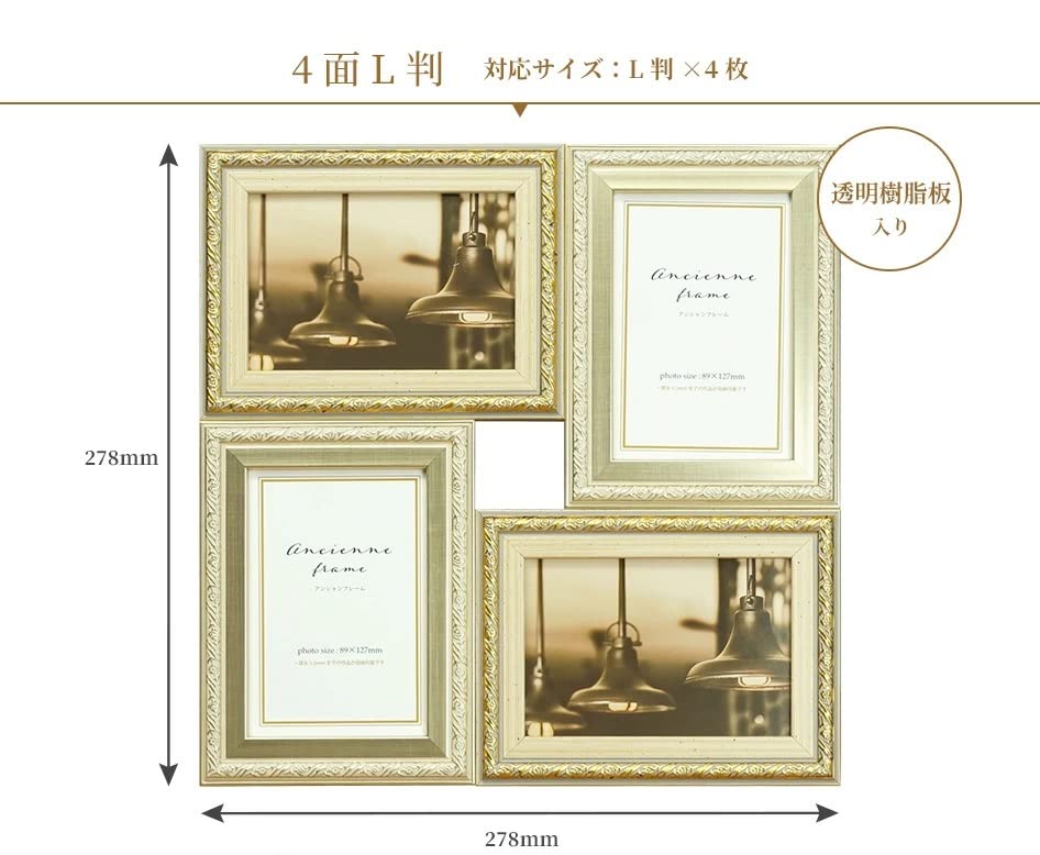 Banjo Anshan Frame L size 106295 4-sided SL&GD (Silver & Gold) [Wall-mountable]