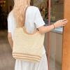 Textured Woven Handbag Large-capacity Underarm Single-shoulder Bag for Seaside Vacation and Leisure Women's Bag