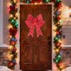Christmas Wreath Bow 23.6in Lighted Garland Christmas Decorations Wreath Red Bows For New Year Fireplace Table Centerpiece Decor