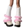 Girls Lolitas Leg Warmers Y2K Fuzzy Knitted Flared Leg Sleeves Goth Baggy Cuff Ankle Heap Socks JK Uniform Foot Cover