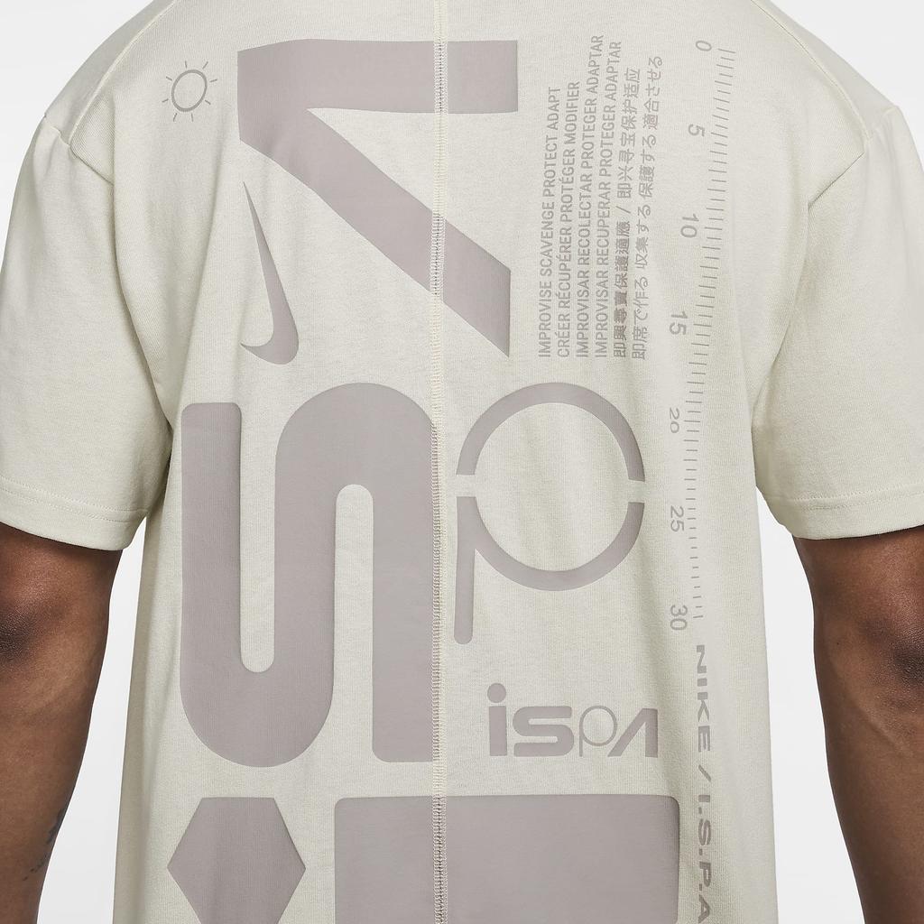 Nike ISPA Logo Outdoor Casual Sports Crew Neck Short Sleeve T-Shirt Unisex T-Shirt Light-Bone FV4894-072
