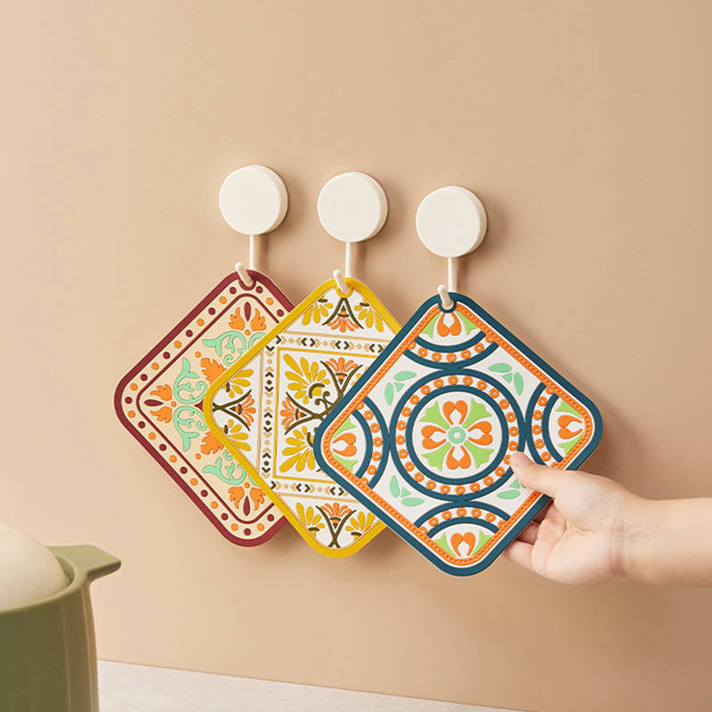 

3 шт./лот винтажный коврик для обеденного стола, теплоизоляционный коврик, противоожоговый, противоскользящий коврик для сковороды, ПВХ-подставка под кофе, аксессуары для кухни 3pcs Square