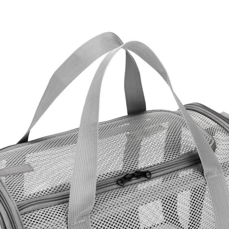 Foldable Cat Carrier Backpack, Portable Breathable Pet Travel Bag With Mesh Window For Small Cats