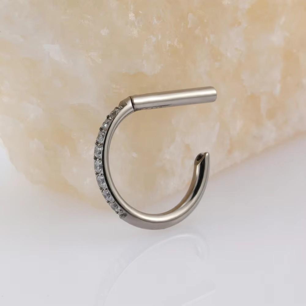 D Shape Ear Cartilage Piercing CZ 16G Nose Ring Hoop Septum Ring  Conch Helix Piercing