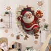 3D Christmas Santa Claus Wall Stickers Removable Wall Decal Holiday Decor for Home and Living Spaces