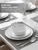 18-Piece Dinner Set Serving for 6 Lightweight, Chip-Resistant Bone Ash-Free Microwave & Dishwasher Safe