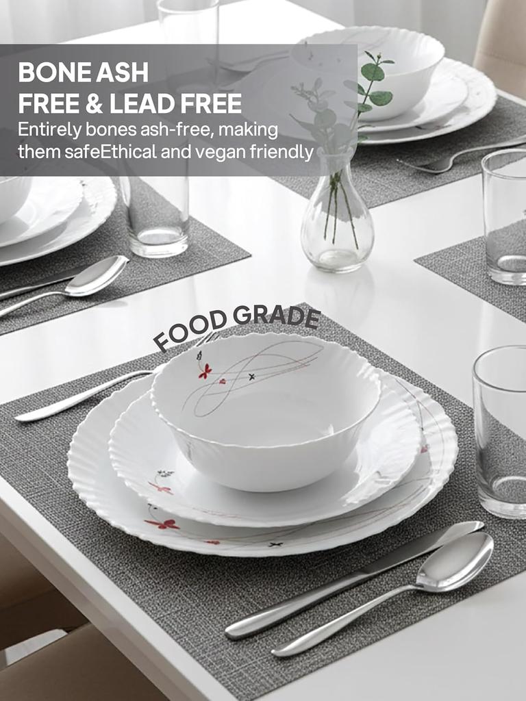 18-Piece Dinner Set Serving for 6 Lightweight, Chip-Resistant Bone Ash-Free Microwave & Dishwasher Safe