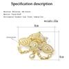 Fashion Crown Brooch Ladies Gold Color Crystal Bohemian Wedding Jewelry
