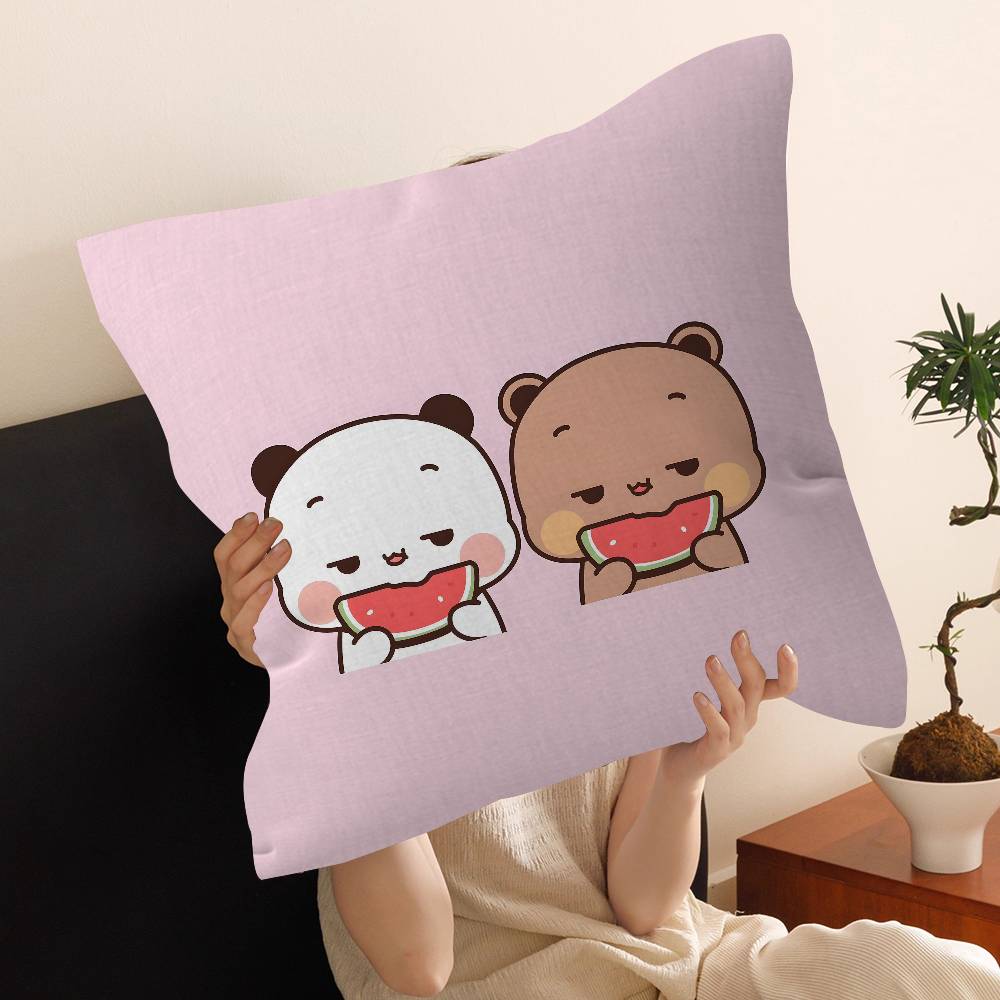 Bear Cartoon Kawaii DDudu BBubu Pillow Anime Pillow Sofa Bed Head Pillow Cover Cushion Cover 45x45 cm Fashion