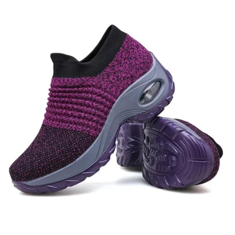 Women's Thick Soled Shoes New High Quality Comfortable Breathable Knitted Mesh Shoes Versatile Hiking Shoes for Shopping Walking
