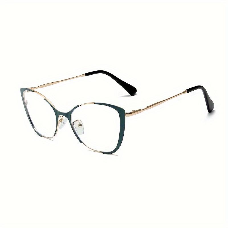 Cat Eye Color Block Frame Clear Lens Glasses Fashion Computer Glasses Optical Spectacles For Women