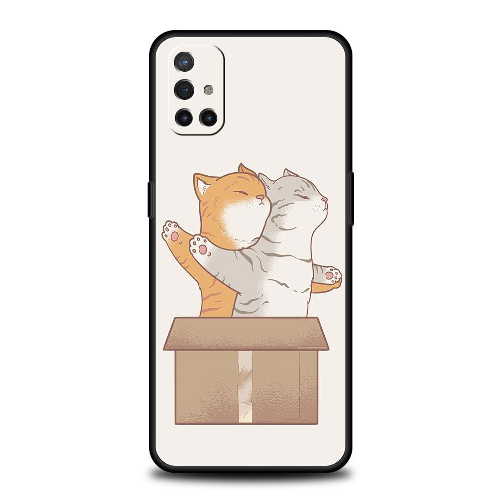 Cat Cute Kitten Cartoon Phone Case For OnePlus 10 9 Pro 9T 10R 9R 9RT 8T 8 7 6T 7T Nord 2T CE 2 5G N200 N10 N100 Soft Cover