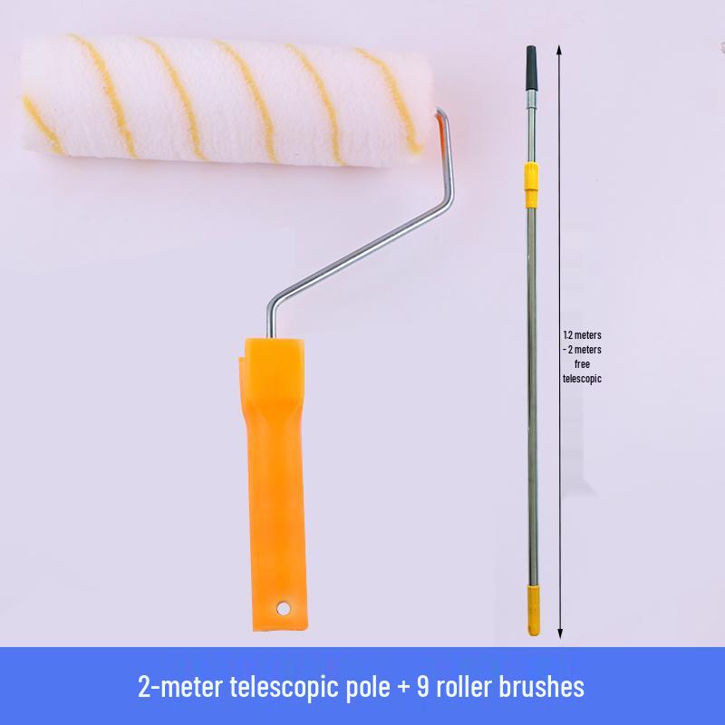 Stainless Steel Telescopic Roller Brush & Paint Tray Set for Wall Painting