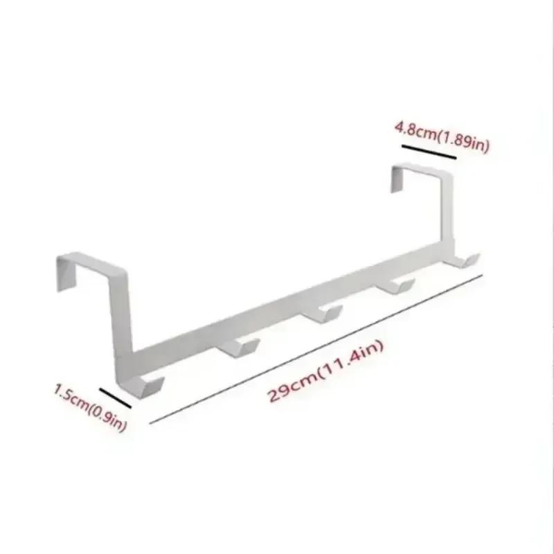 1Pcs Space-Saving 5-Hook Door Hanger - Easy Install, Contemporary Style, Durable Storage for Coats