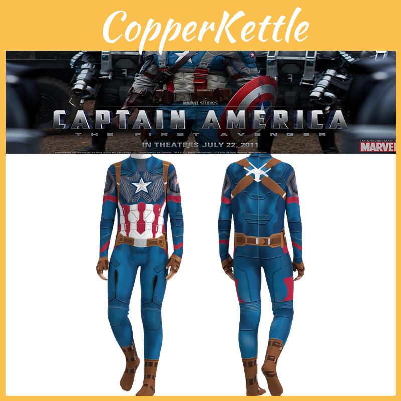 Captain America Kids Boys Cosplay Costume Jumpsuit For Parties And More!