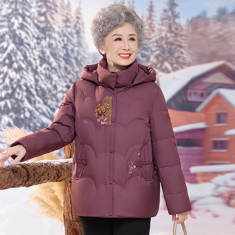 

2025 Mom s Cozy Winter Jacket: Stylish and Warm Down Jacket for Middle-Aged and Elderly Women 2XL (115-125 jin) фіолетовий
