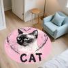 Pink Siamese Cat pattern round rug,Carpet Rug for Living Room Bedroom  Playroom ,Non-slip Floor Mat,Holiday Gifts and Birthday Gifts.