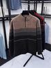 Men's Plush Thick Chenille Knit Sweater with Half-High Collar and Zipper