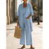 Summer 2026 Euro-American Solid Color Straight-Leg Travel Casual Three-Piece Set