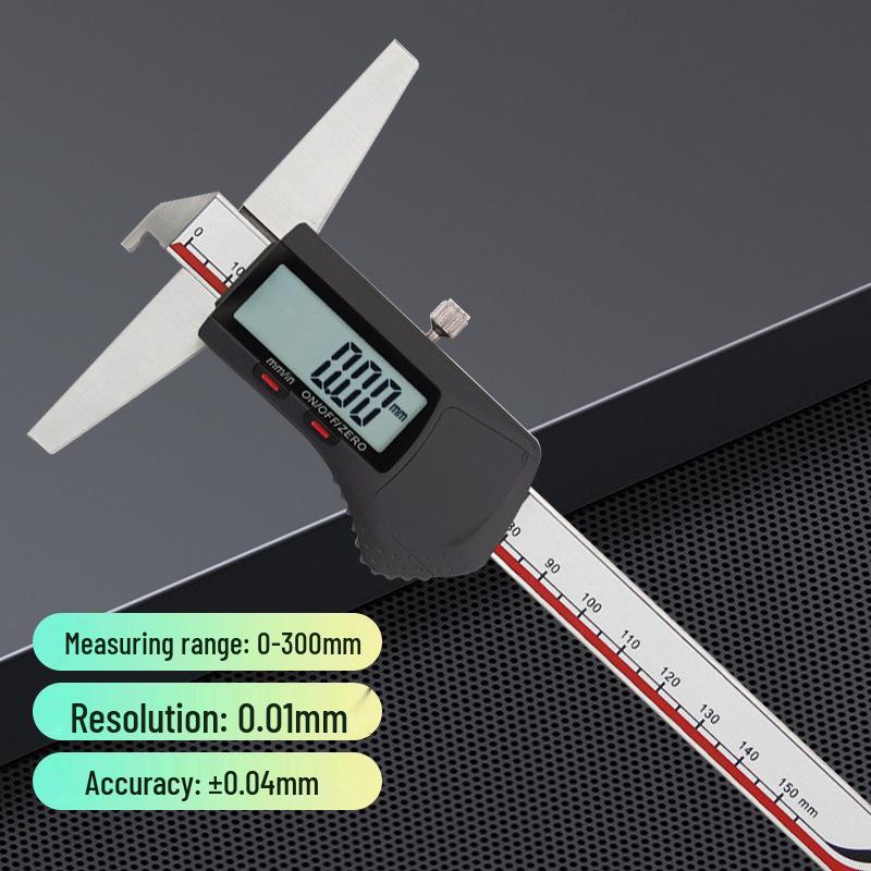 High Precision Electronic Digital Depth Gauge with Single Hook, 0-150/200/300mm.