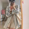 Women's Striped Hong Kong Style Long Sleeve Shirt - Sun Protection, Retro Thin Jacket for Spring/Summer