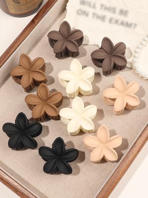 Blumen Haarspangen 10 Stück, Kleine Haaraccessoires für Frauen Mädchen Dickes Dünnes Haar, Starker Halt Rutschfest Matte Warme Gänseblümchen Klemmen