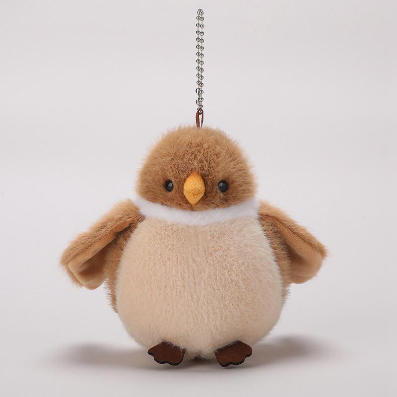 TreasuringU 12cm Adorable Simulation Bird Plush Doll Pendant Cartoon Round Bird Plush Toy Stuffed Pouch Pendants Birth Date Gifts