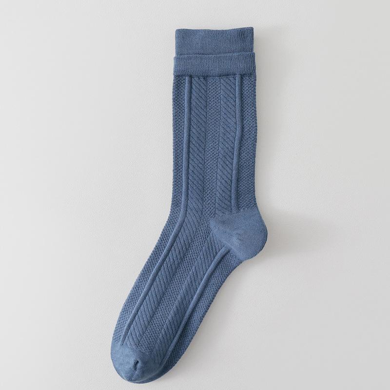 

Мужские осенние простые хлопковые носки-трубы, устойчивые к запаху, впитывающие пот, дышащие 1 pair синий