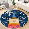 1pc Witch Cat Office Round Area Rug, Indoor Mat Suitable ForOffice, Under Office Chairs Bedroom Living Room Home Decor, Room Deco q044