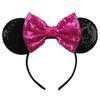 Silver Shinny Mouse Ears Headband For Girls Shinny Sequin Bow Hairband Festival Party Cosplay DIY Hair Accessories
