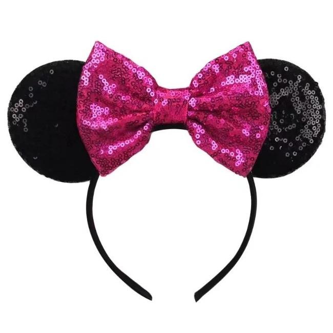 Silver Shinny Mouse Ears Headband For Girls Shinny Sequin Bow Hairband Festival Party Cosplay DIY Hair Accessories
