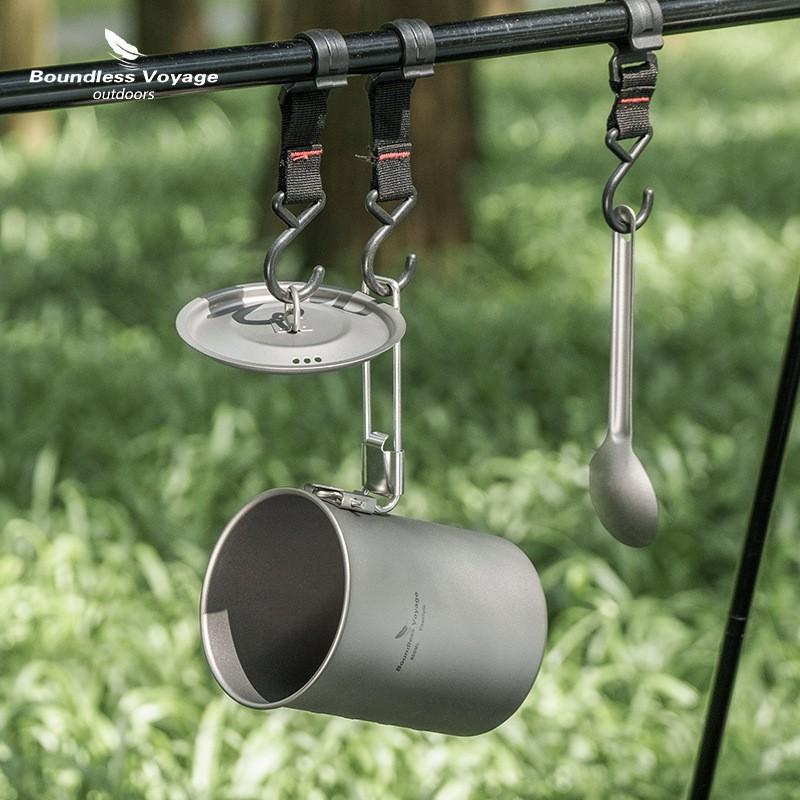 Mini Pentola da Cucina in Titanio Campeggio Escursionismo Zaino Uso Esterno 900ml Monostrato Non Rivestita Leggera Stoviglie
