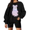 Women's Neck Long Sleeve Loose Fit Casual Sweatshirt Pullover Top with Halloween Print