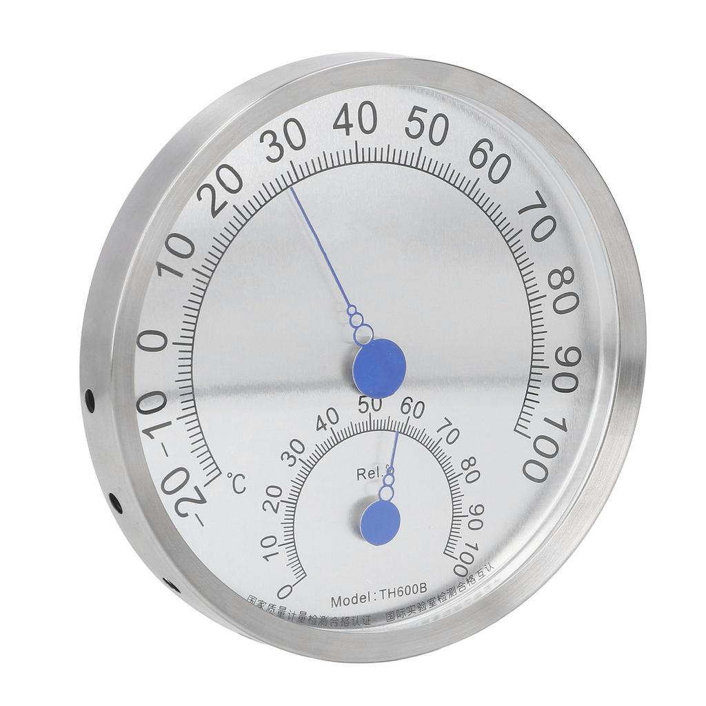Rundes Thermometer Edelstahl Wasserdicht Hitzebeständig Thermometer Hygrometer für Außen Ohne Halterung
