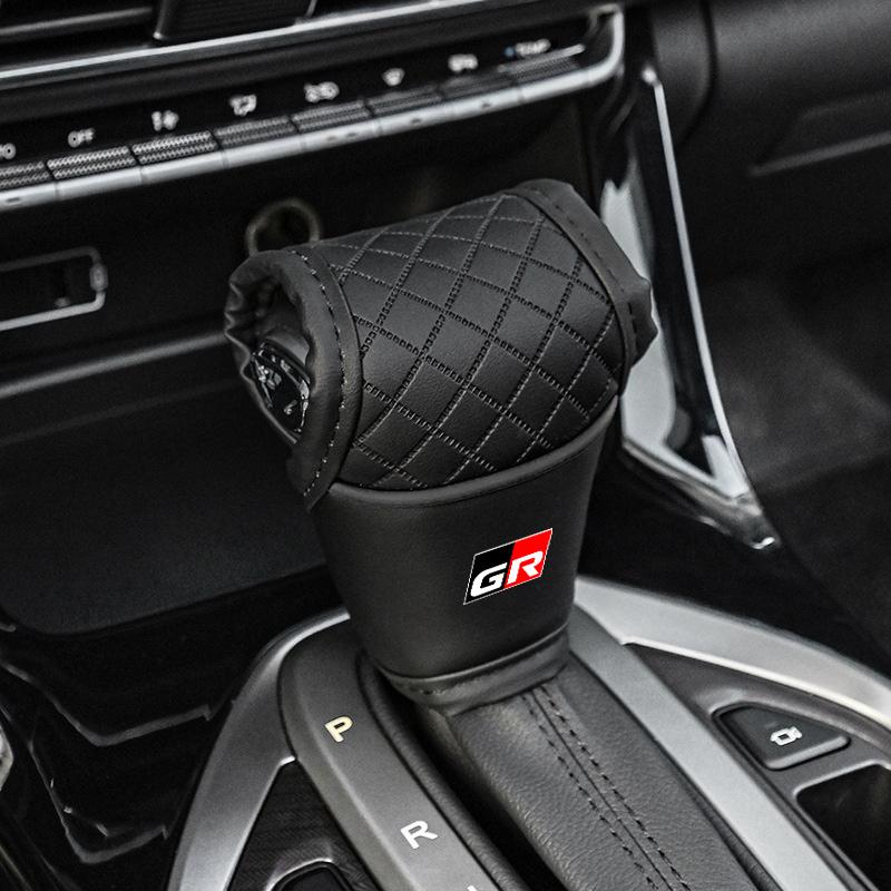 Car Gear Shift Protector Cover Leather Shift Knob Cover For Toyota GR Camry Chr Corolla Rav4 Highlander Yaris Prado Prius