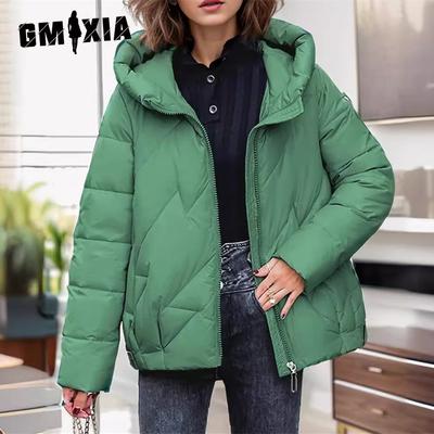 Women's Vintage Casual Solid Color Print Autumn Winter Long Sleeve Hooded Jackets & Coats