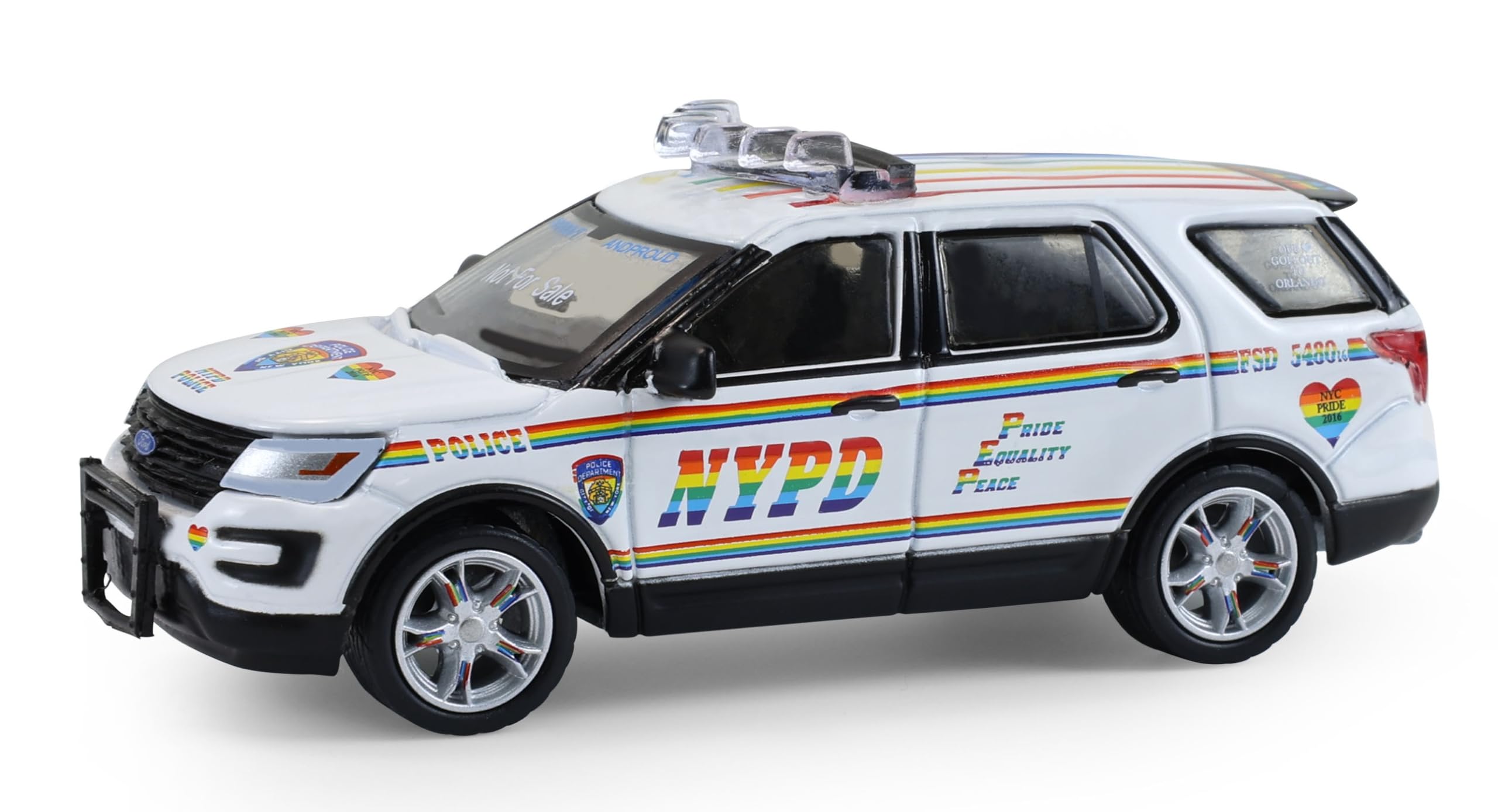 Greenlight Scale Hot Pursuit Series 47 Diecast Police Vehicle 2016 Police Interceptor Utility NYPD Pride Livery 43050-C 164 -