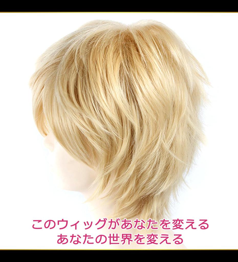 CaseEden Cosplay Wig, Short, 30cm, Heat-Resistant, Blonde/Golden, Includes 2 Wig Nets