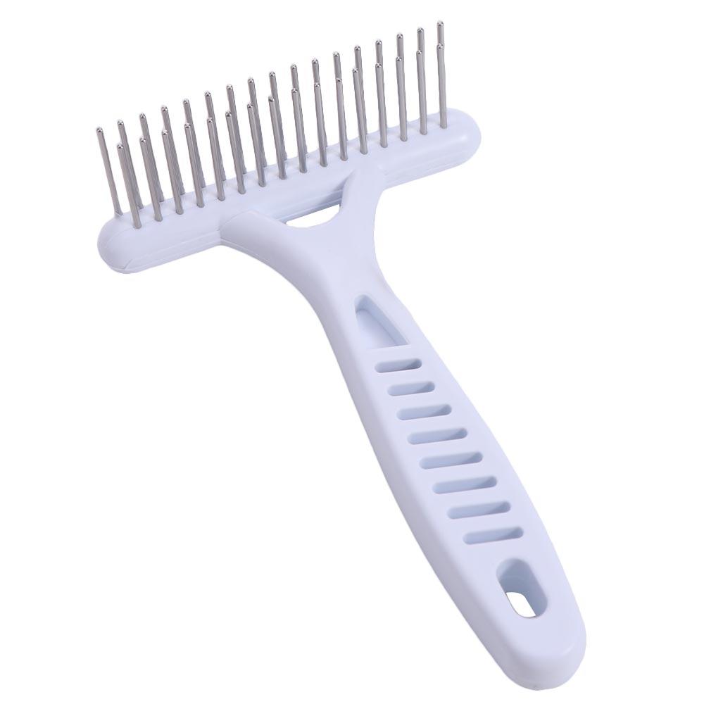 White Dog Needle Row Comb Double Row Dog Comb Brush Pet Grooming Tools Dog Rake Comb  Grooming