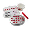 3-Piece Lunch Set for Kindergarten (Aluminum Lunch Box with Inner Lid, Cutlery Set, Heat-Resistant Cup) Apple Pattern