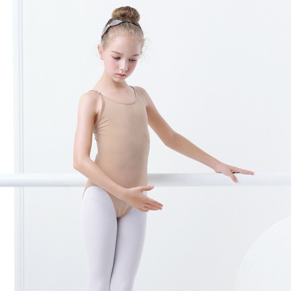 Fashion Nude Color Girls Ballet Leotard Elastic Professional Seamless Underwear Camisole Body Shaping Dance Costumes Practice